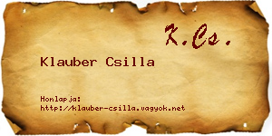 Klauber Csilla névjegykártya